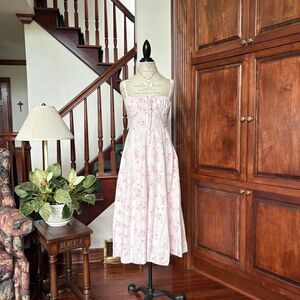 Sim & Sam Floral Midi Sundress Pink and White Dress Wedding Spring Fairycore